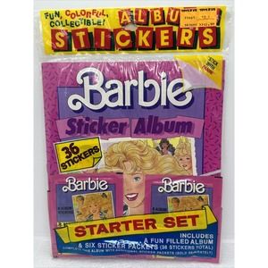 Vintage 1980s Panini Barbie Starter Sticker Set SEALED 6 Sticker Packets ToysRUs